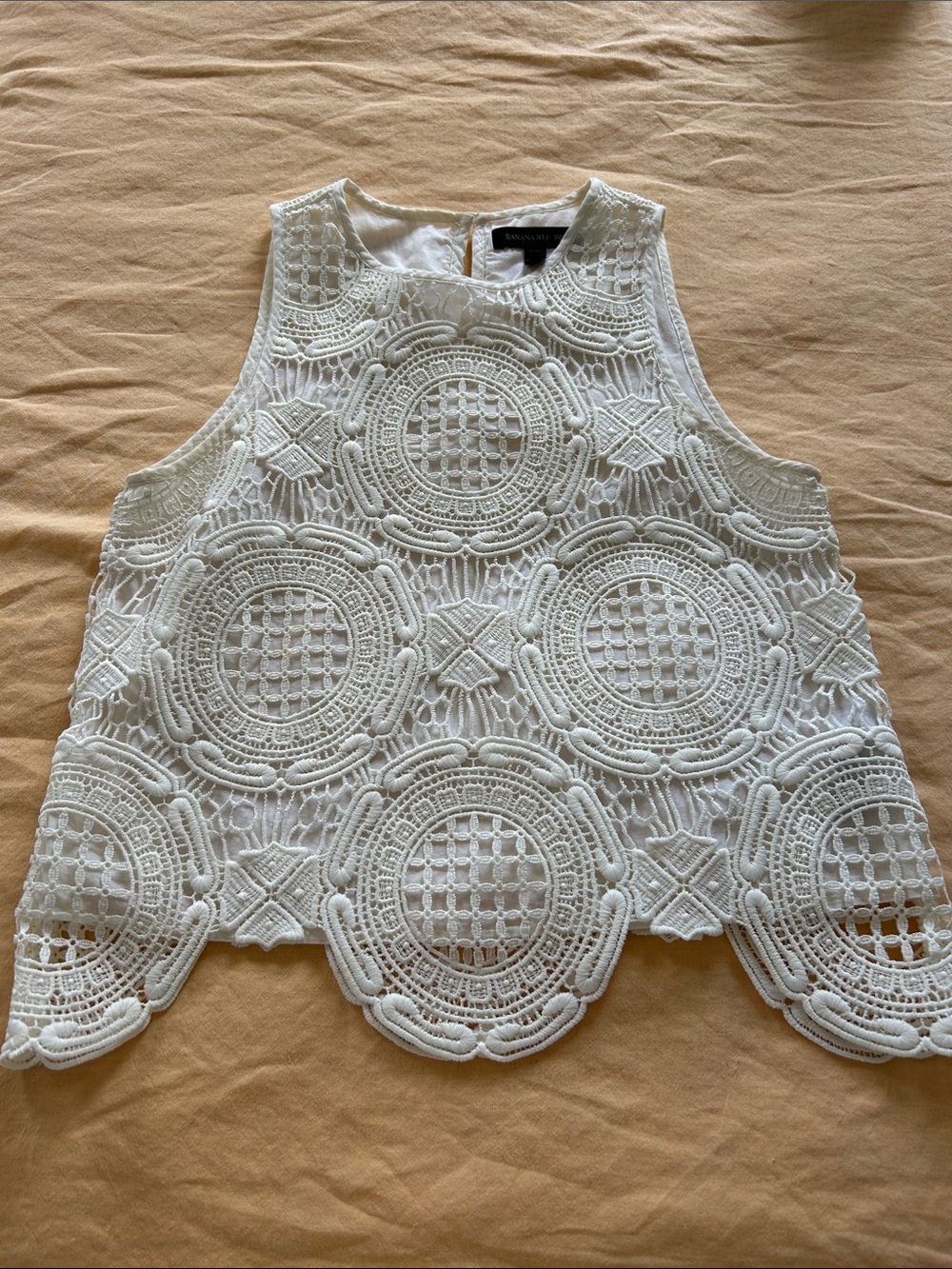 Banana Republic Ivory Crochet Tank Top